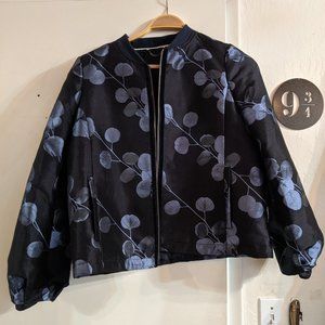 Banana Republic Embroidered Blue Bomber - Size M